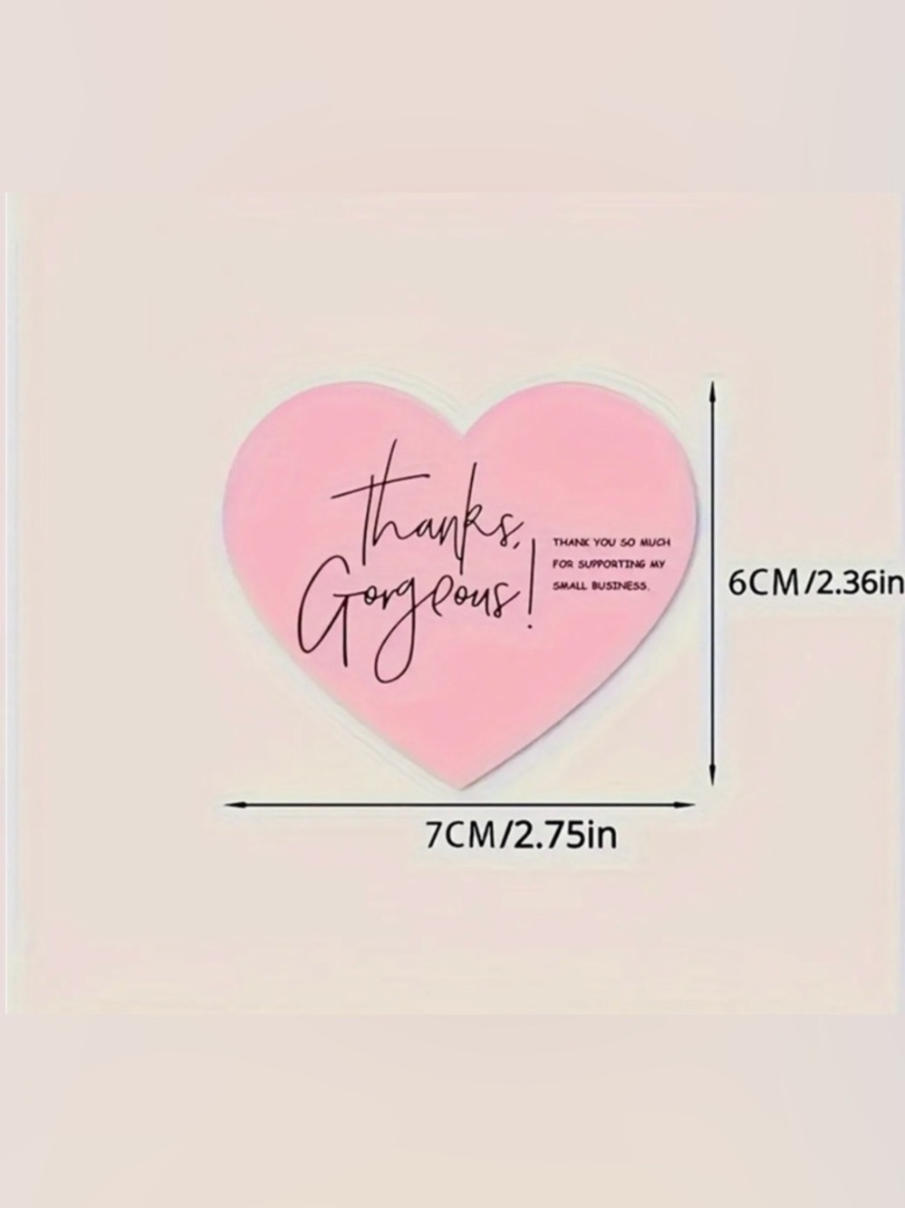 30 Heart Shape Pink Brushstroke Design Thank You Cards - Picture 4 of 4